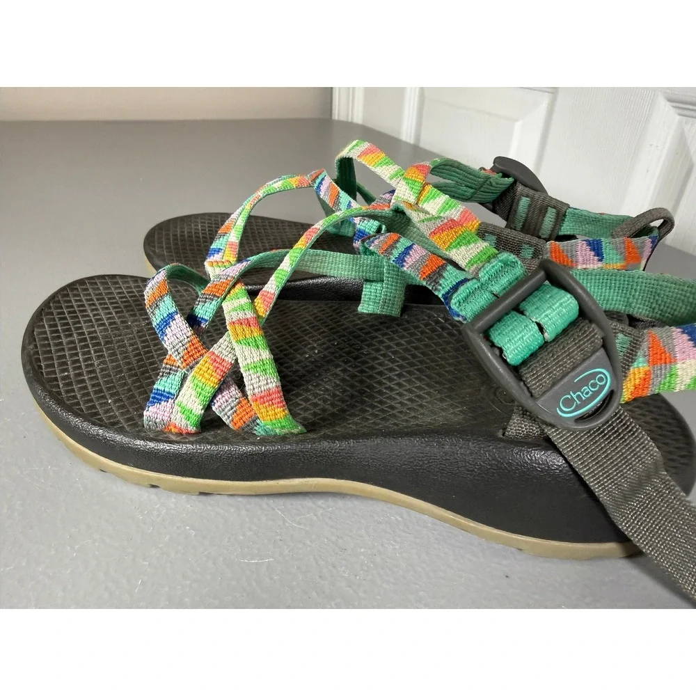 Chaco Kids Z1 Ecotread Multi Color Geometric Strappy Sandals J180234 Size 4
